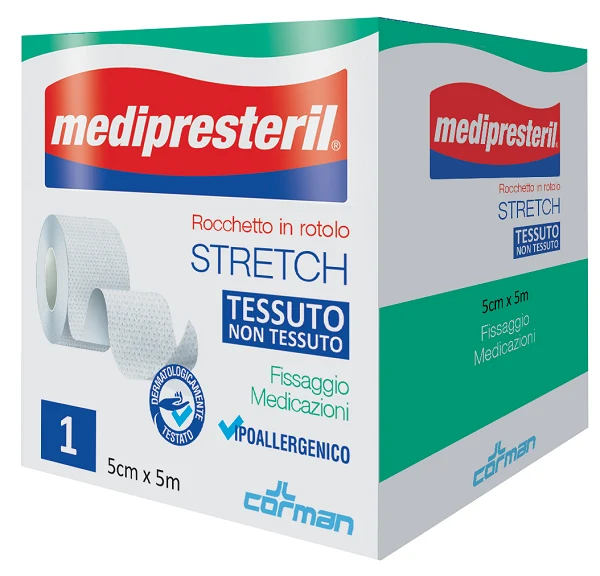 Medipresteril Rocchetto Rotolo Stretch Tessuto Non Tessuto 5 cm x 500 cm