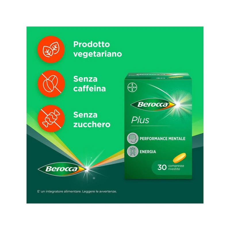 Berocca Plus Integratore Vitamine Minerali Energia 30 Compresse