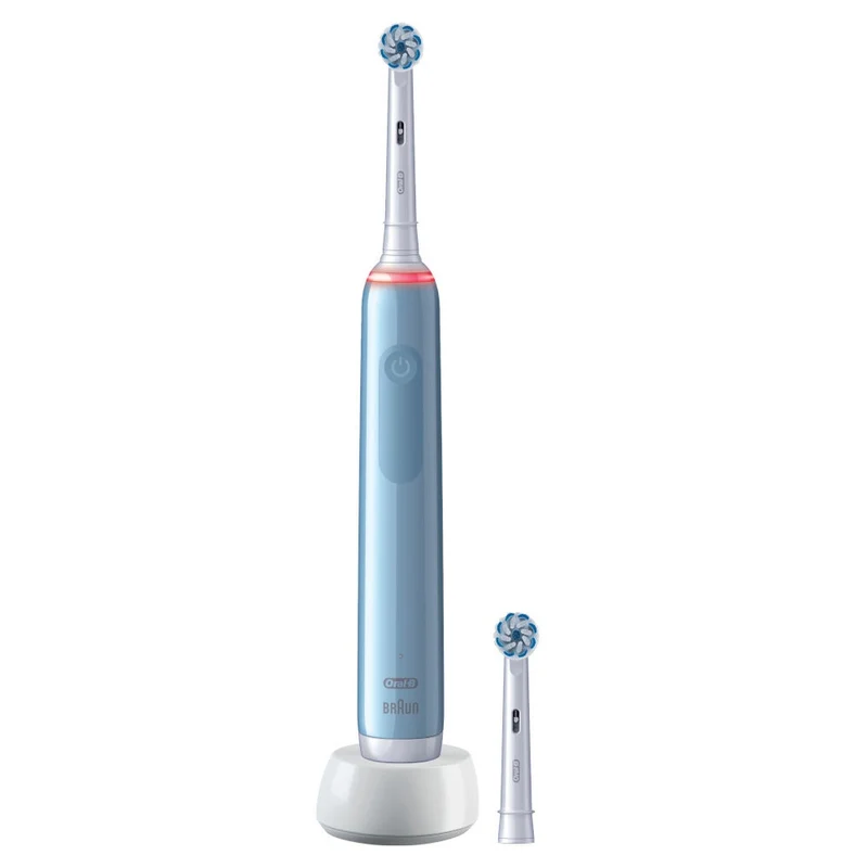 Oral-B Spazzolino Elettrico Ricaricabile Pro 3 3000 Blu, 2 Testine, 1 Spazzolino