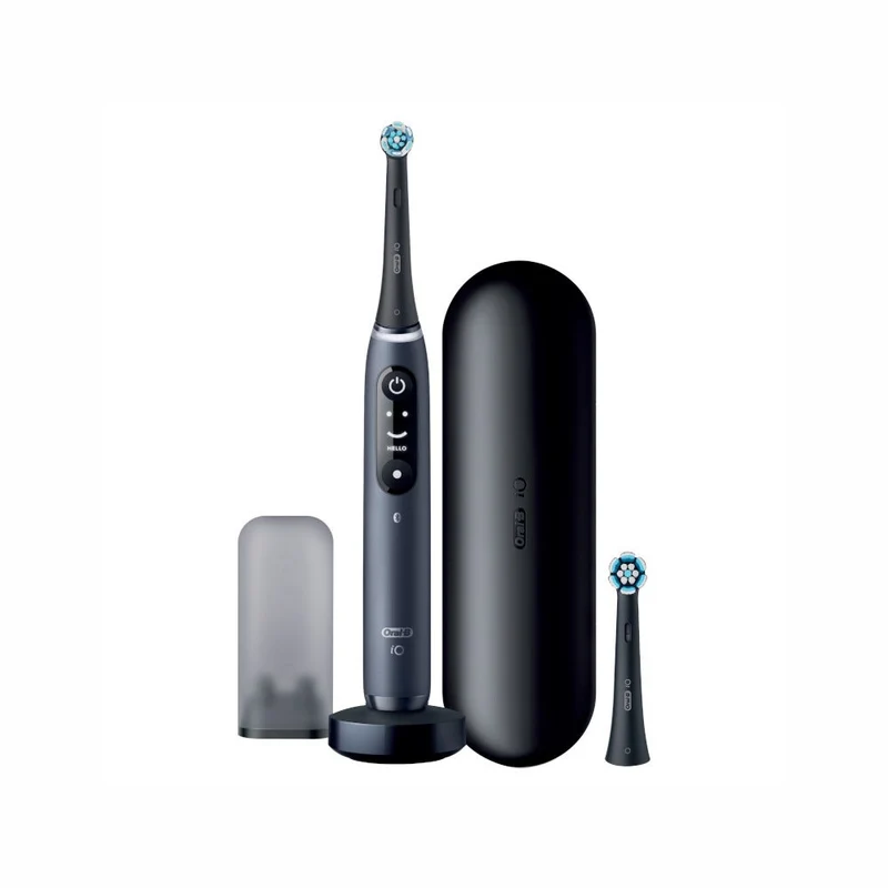 Oral-B Spazzolino Elettrico Ricaricabile iO 7S Nero, 2 Testine, 1 Custodia Da Viaggio, 1 Spazzolino