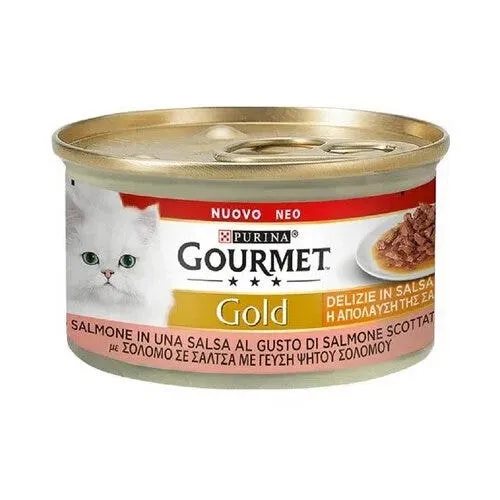 Purina Gourmet Gold Delizie In Salsa Con Salmone Per Gatti Lattina 85g