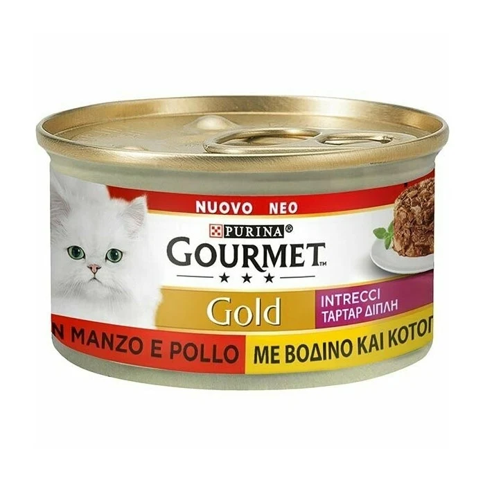 Purina Gourmet Gold Intrecci Di Pollo E Manzo Per Gattina Lattina 85g