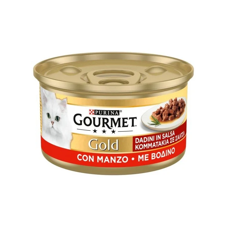 Purina Gourmet Gold Dadini In Salsa Con Manzo Per Gatti Lattina 85g