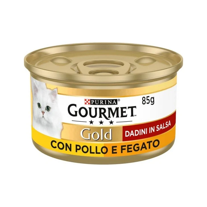 Purina Gourmet Gold Dadini In Salsa Con Pollo E Fegato Per Gatti Lattina 85g