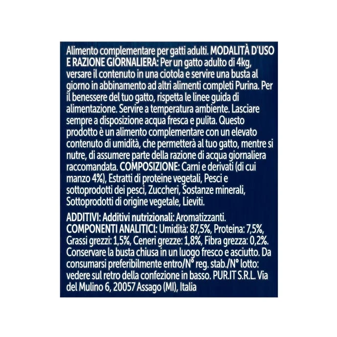 Purina Felix Soup Gusto Manzo Cibo Umido Gatti Adulti Busta 48g