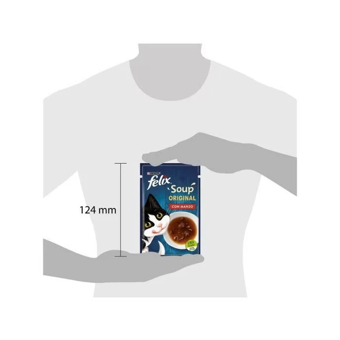 Purina Felix Soup Gusto Manzo Cibo Umido Gatti Adulti Busta 48g