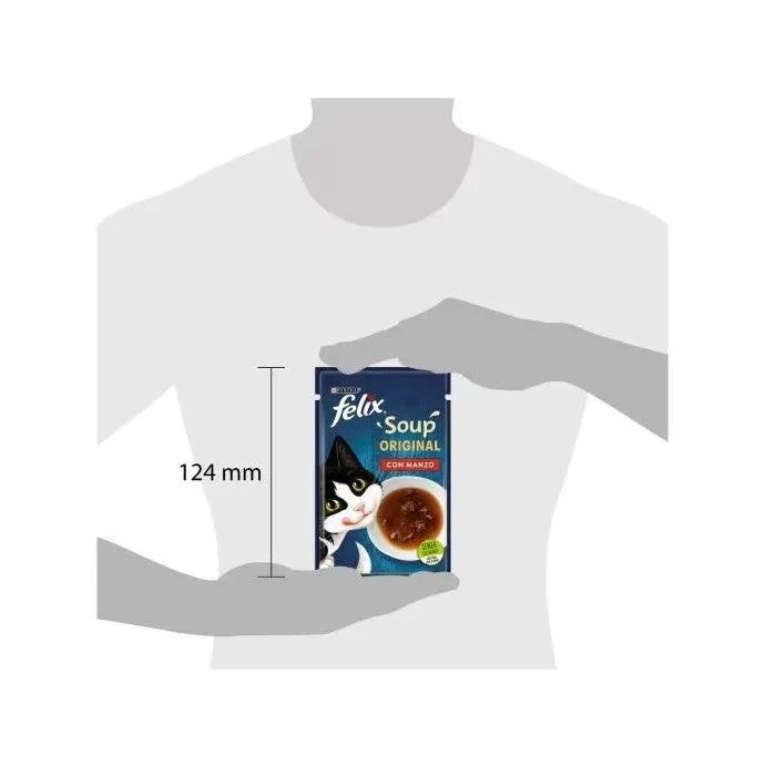 Purina Felix Soup Gusto Manzo Cibo Umido Gatti Adulti Busta 48g