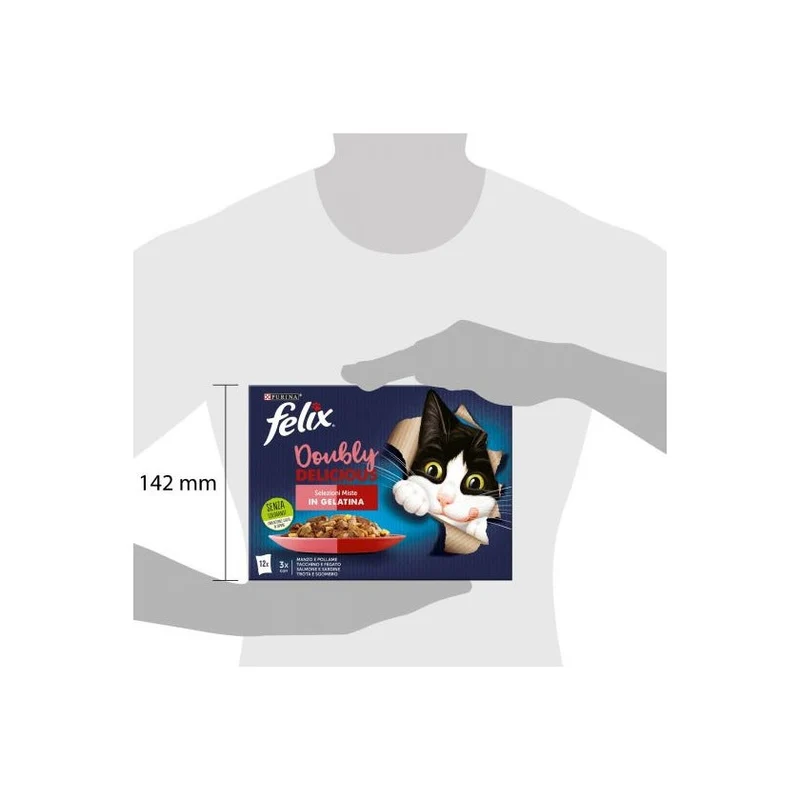 Purina Felix Le Ghiottonerie Manzo/Tacchino/Salmone/Trota Cibo Umido Gatti Adulti Busta 12x85g