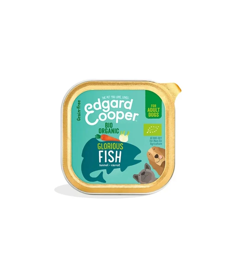 Edgard & Cooper Pesce Biologico Senza Cereali Cibo Umido per Cani 100g