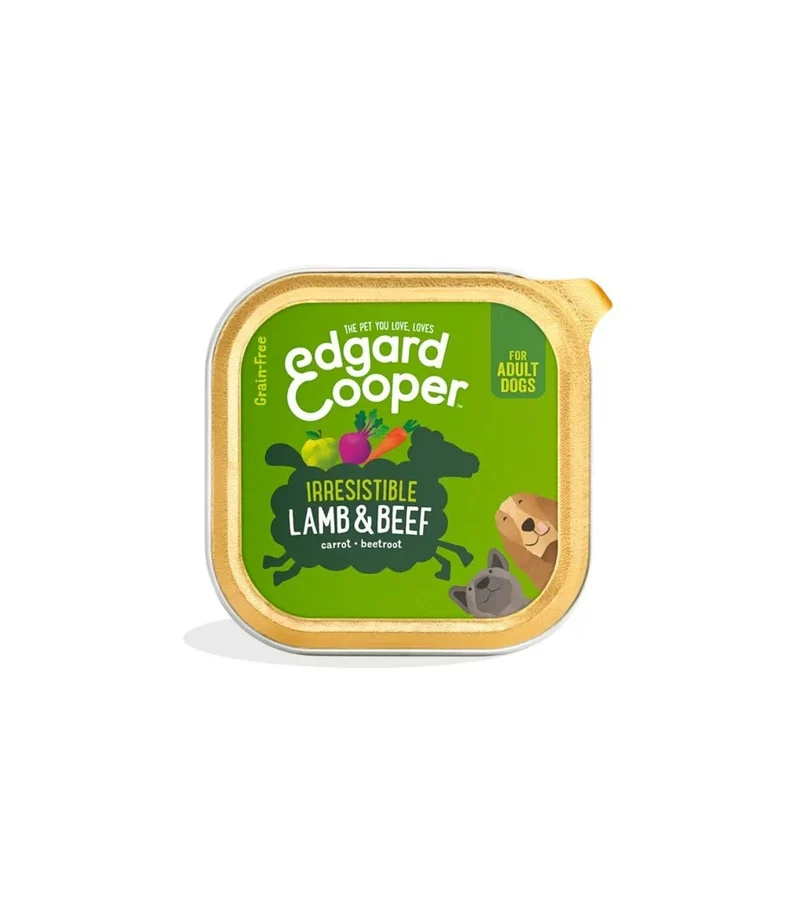 Edgard & Cooper Adult Agnello E Manzo Senza Cereali Cibo Umido per Cani 150g