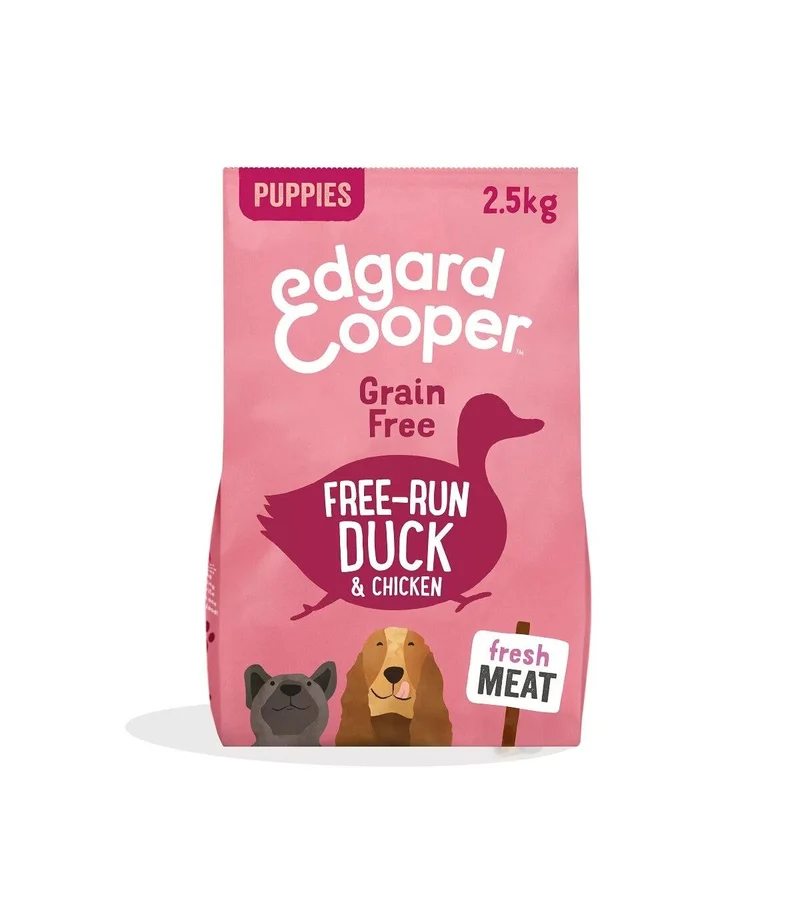 Edgard & Cooper Puppy Anatra E Pollo Allevati A Terra Senza Cereali Crocchette per Cani 2,5 Kg