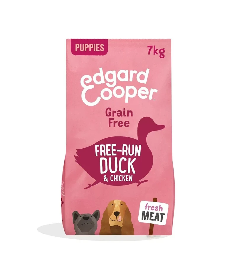 Edgard & Cooper Puppy Anatra E Pollo Allevati A Terra Senza Cereali Crocchette per Cani 7 Kg