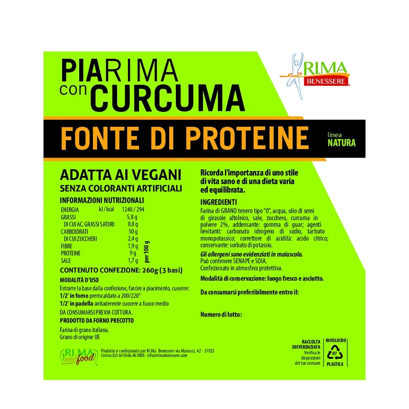 Rima Piadina Gusto Curcuma 260g