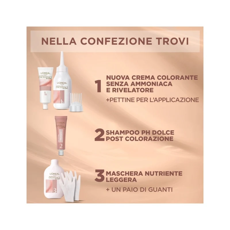 L'Oréal Paris Kit Excellence Universal Nude Colorazione Permanente 9U Biondo Chiarissimo Universale