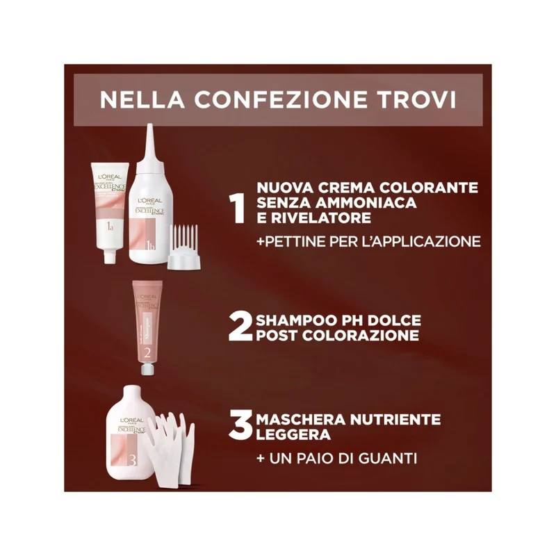 L'Oréal Paris Kit Excellence Universal Nude Colorazione Permanente 1U Nero Universale