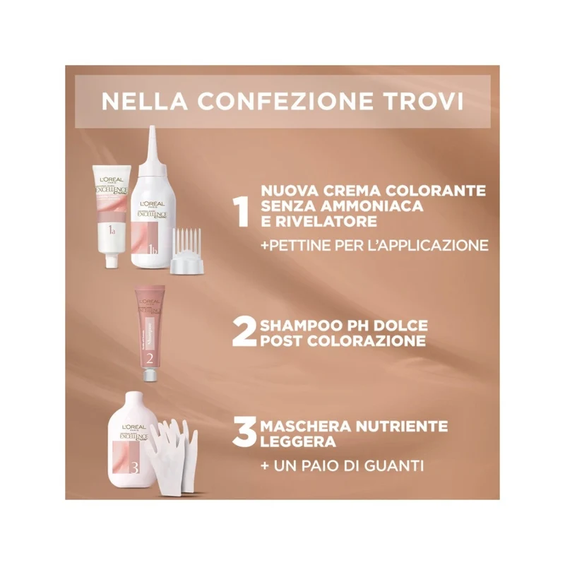 L'Oréal Paris Kit Excellence Universal Nude Colorazione Permanente 7U Biondo Universale