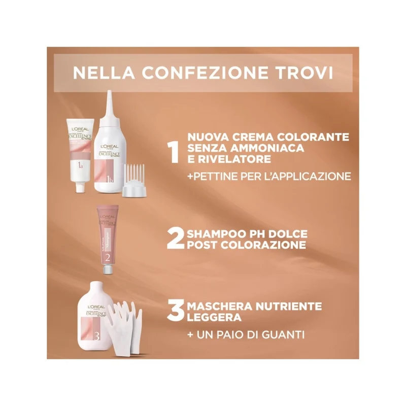 L'Oréal Paris Kit Excellence Universal Nude Colorazione Permanente 6U Biondo Scuro Universale