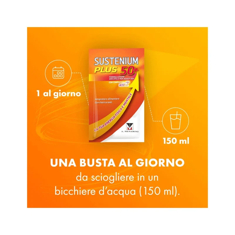 Sustenium Plus 50+ 24 Bustine - Integratore Energetico Over 50