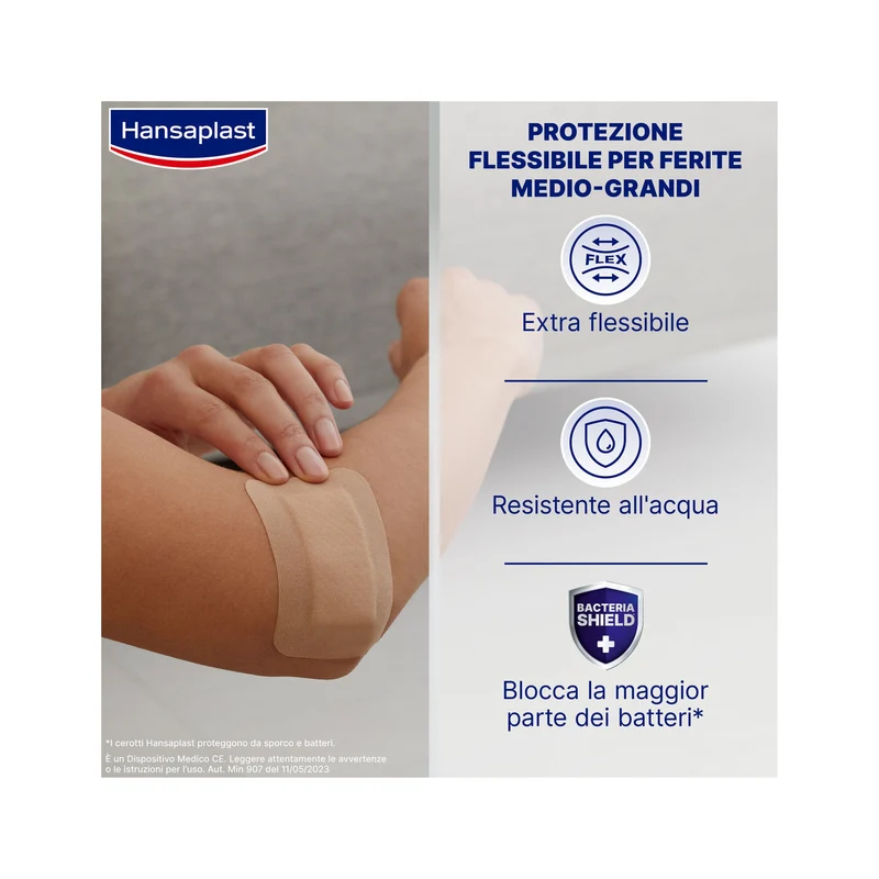 Hansaplast Cerotti Flexible XXL Medicazione Elastici Per Articolazioni 6x9cm 5 Pezzi