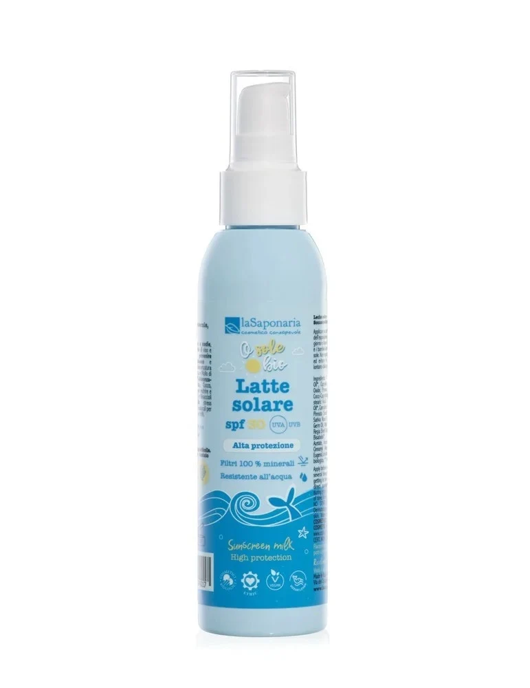 La Saponaria Latte Solare SPF 30 Protezione Alta Viso E Corpo 125ml
