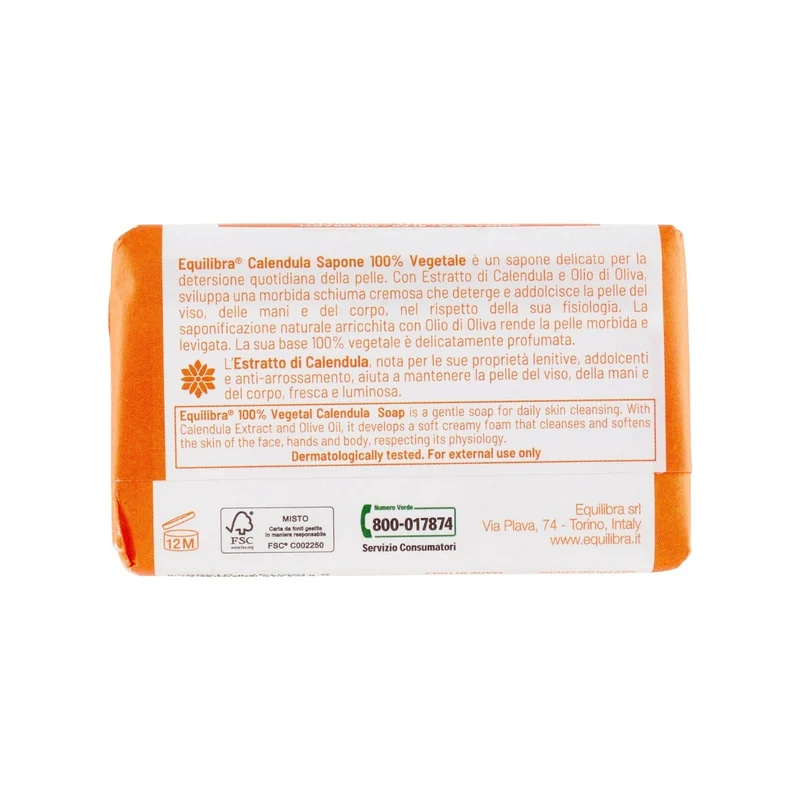 Equilibra Calendula Sapone 100% Vegetale Deterge E Addolcisce 100g
