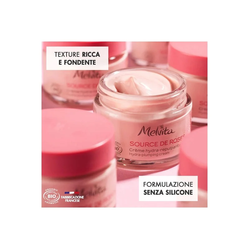 Melvita Crema Idratante Rimpolpante Source De Roses 50ml