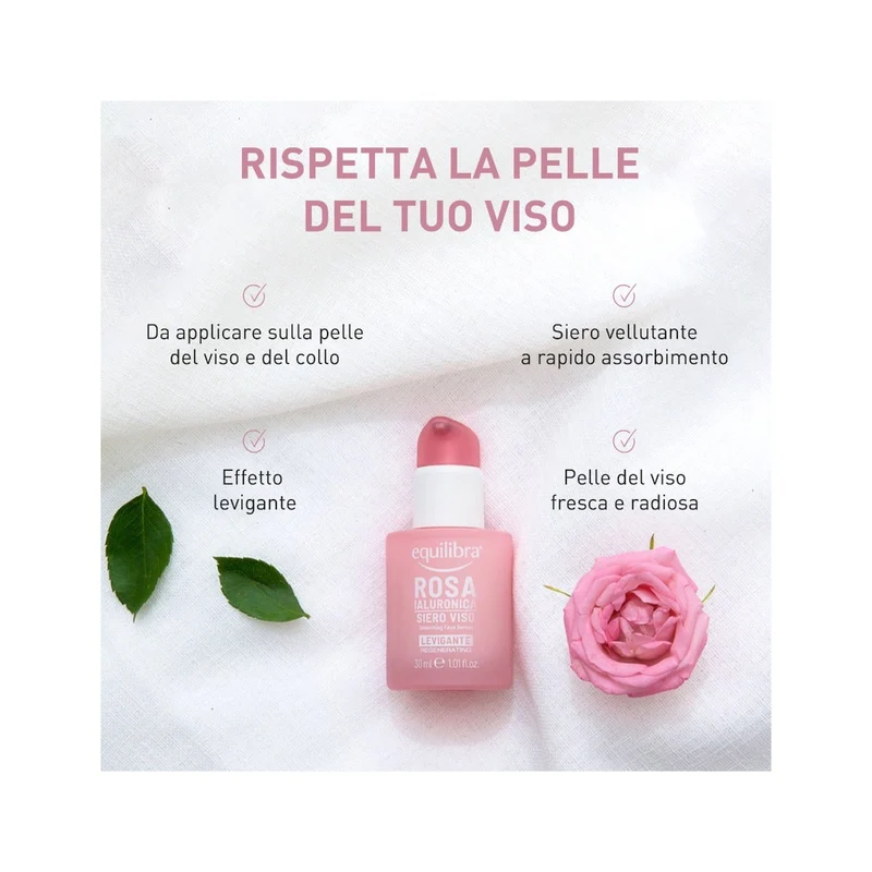 Equilibra Rosa Ialuronica Siero Viso Levigante 30ml