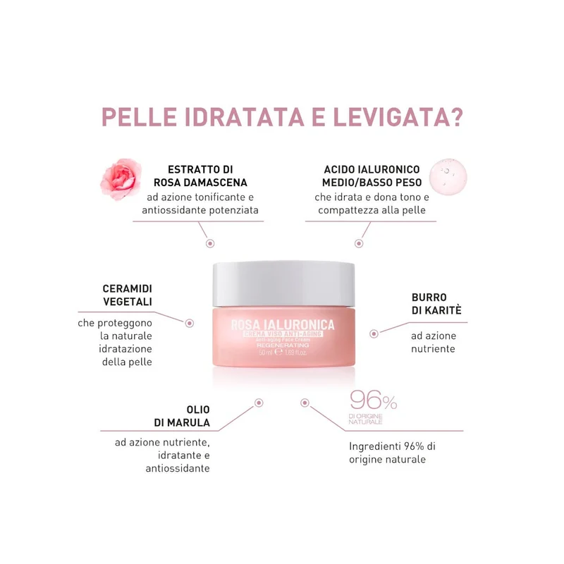 Equilibra Rosa Ialuronica Crema Viso Anti-aging 50ml