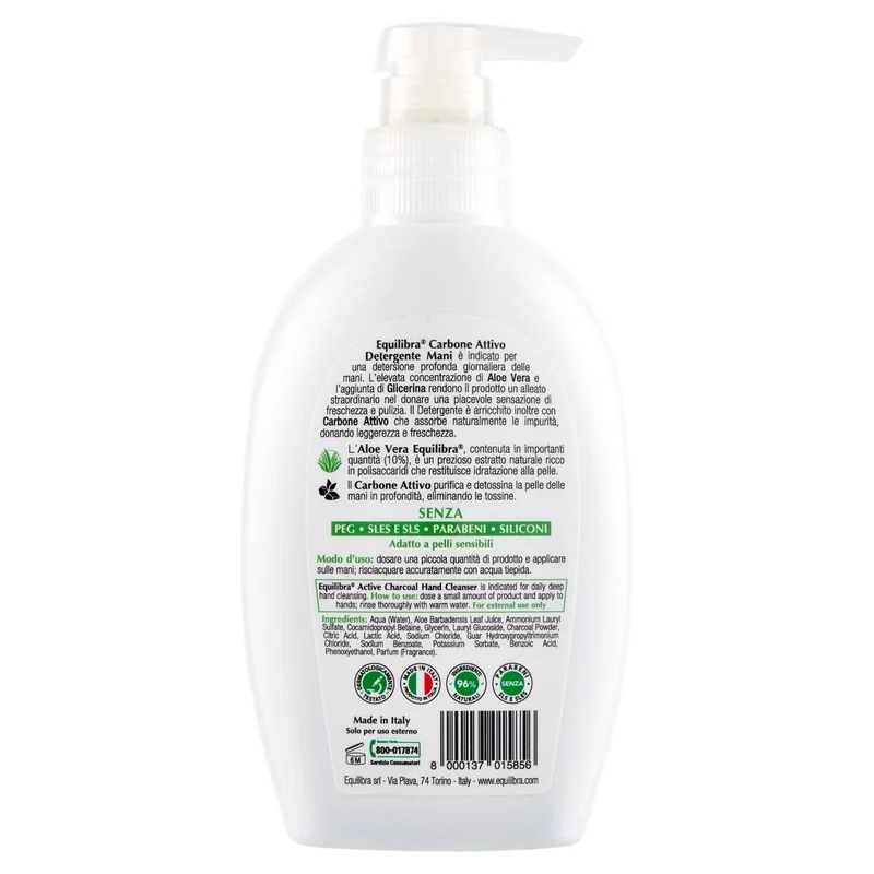 Equilibra Carbone Attivo Detergente Mani Detox 300ml