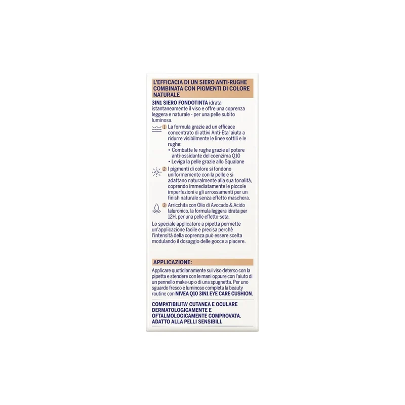 Nivea Q10 Power Anti-Rughe 3In1 Siero Fondotinta Dark 30ml