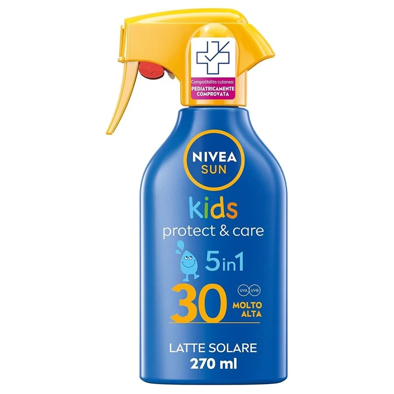 Nivea Sun Spray Solare Kids Protect & Care Fp30 Crema Solare Per Bambini Waterproof 270ml