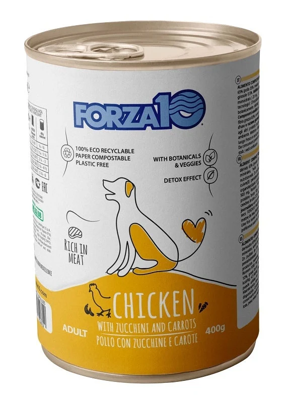 Forza10 Adult Maintenance Cibo Umido Con Pollo/Zucchine/Carote Cani Adulti Barattolo 400g