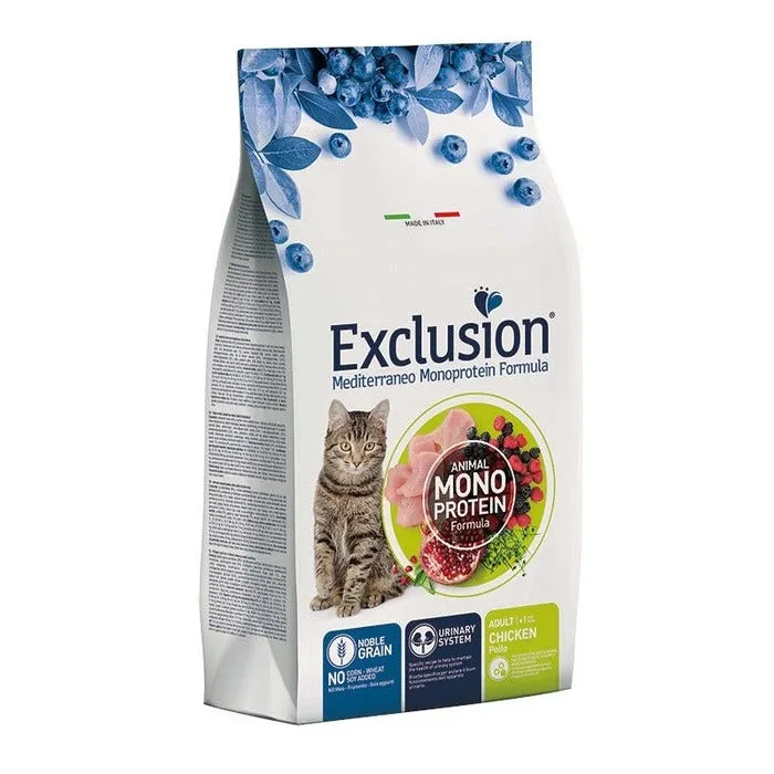 Exclusion Mediterraneo Monoprotein Noble Grain Crocchette Pollo Gatti Adulti Sacco 300g