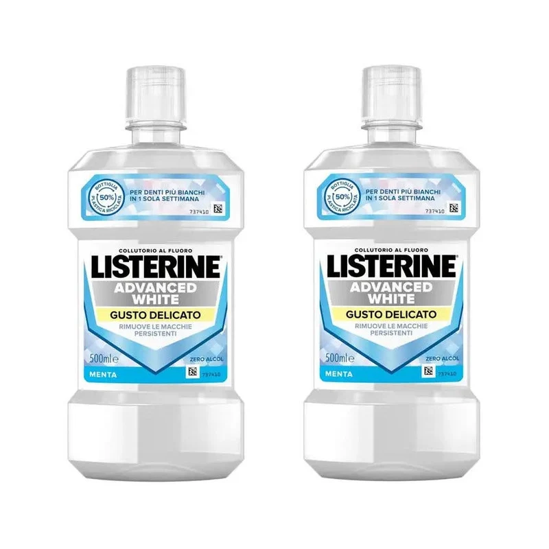 Listerine Advanced White Collutorio Gusto Delicato Bundle 2x500ml