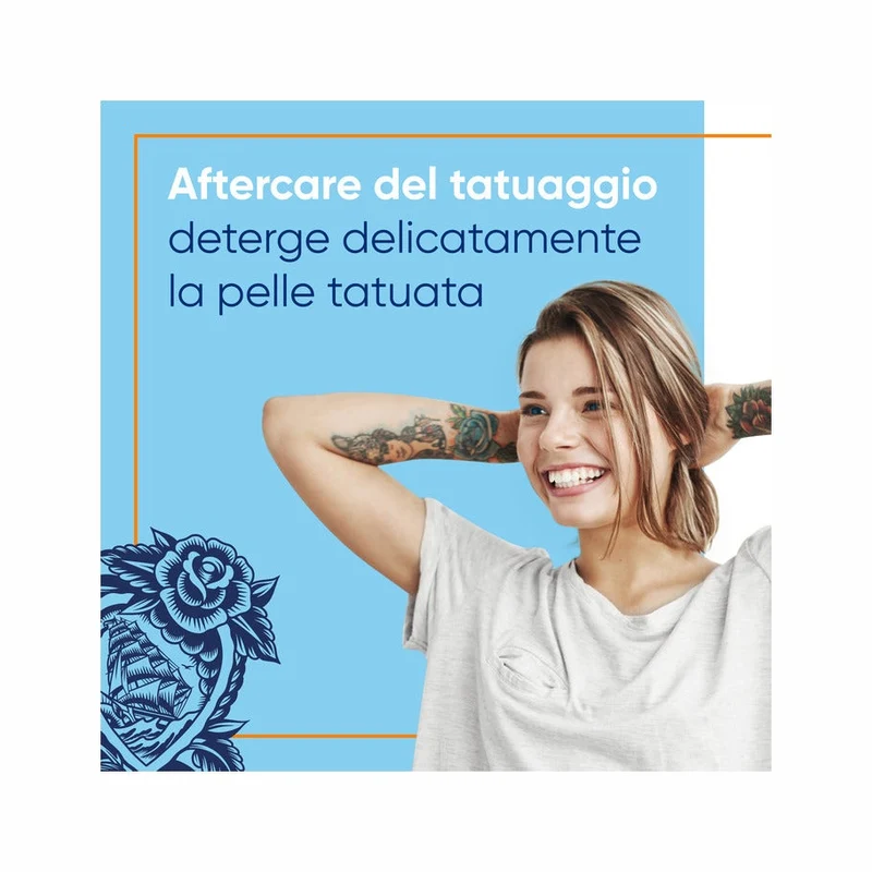 Bepanthenol Tattoo Detergente Delicato per Tatuaggi con Pantenolo Gel Senza Sapone 200ml