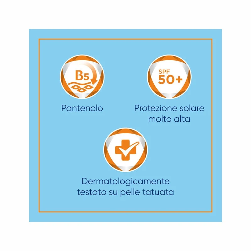 Bepanthenol Tattoo Crema Protezione Solare Molto Alta SPF50+ Per Tatuaggio Con Pantenolo 50ml