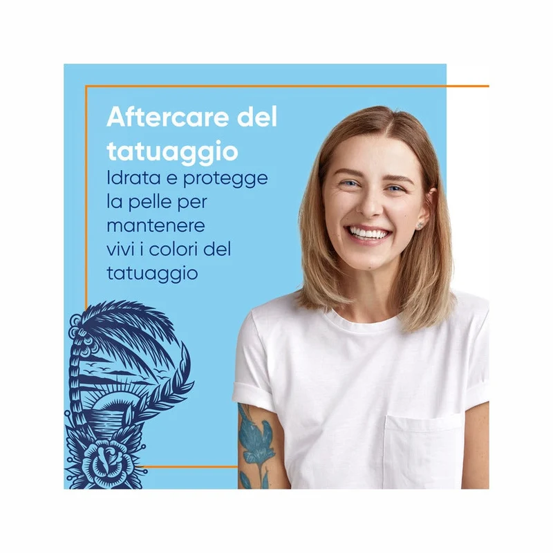 Bepanthenol Tattoo Crema Protezione Solare Molto Alta SPF50+ Per Tatuaggio Con Pantenolo 50ml