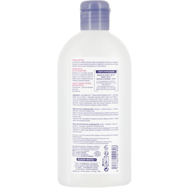 Eau Thermale Jonzac Latte Dermo Detergente Reactive 200ml