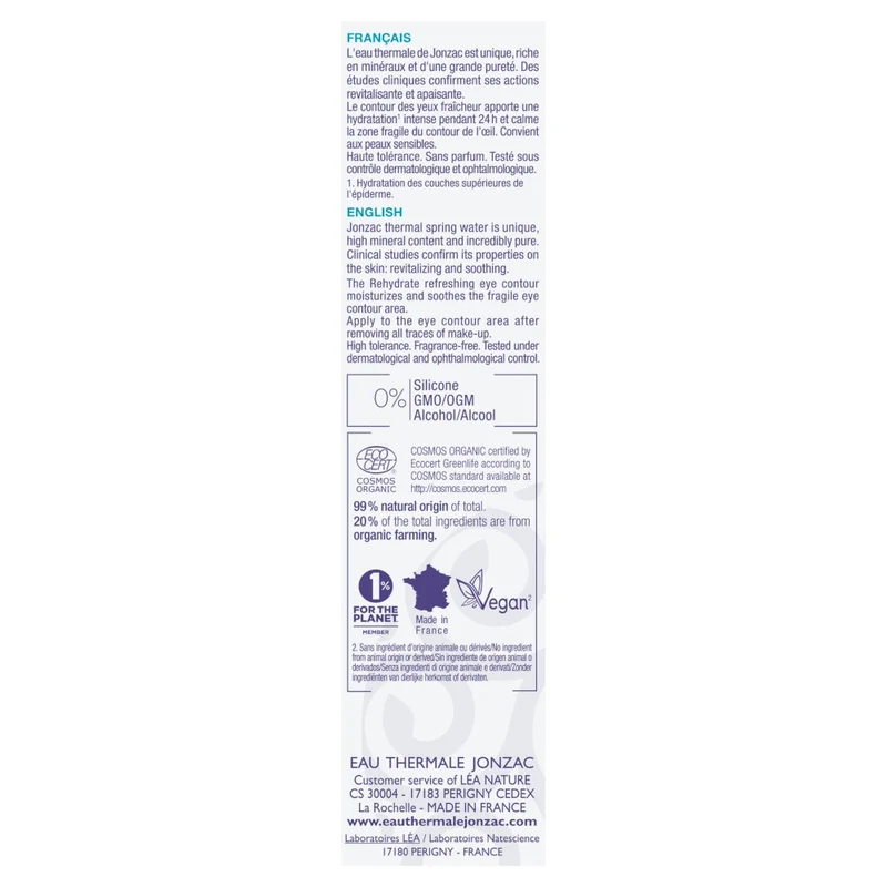 Eau Thermale Jonzac Contorno Occhi Rinfrescante Rehydrate 15ml