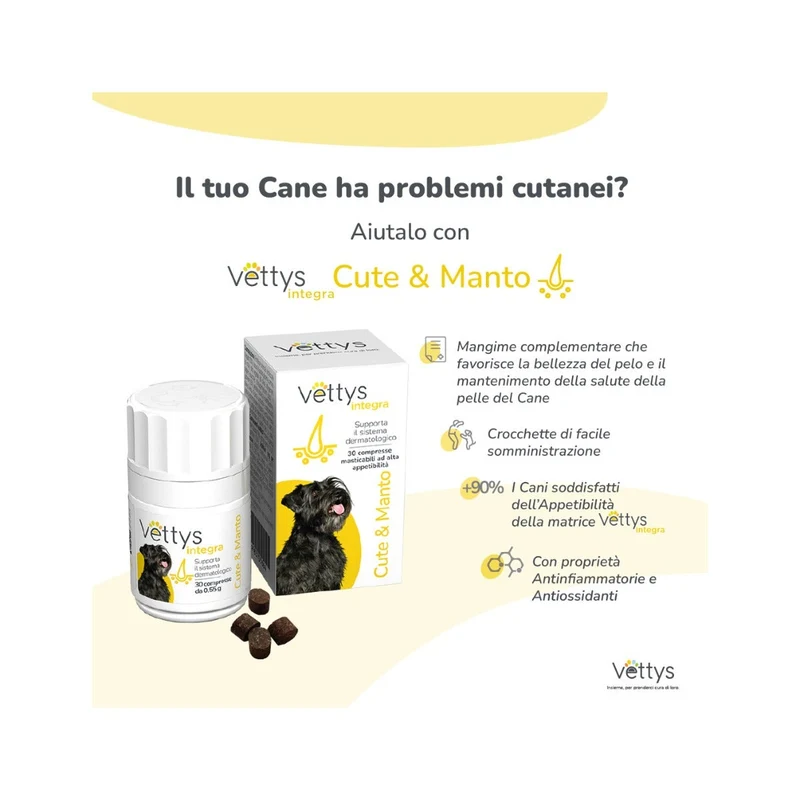 Vettys Integra Cute&Manto Per Cani 30 Compresse