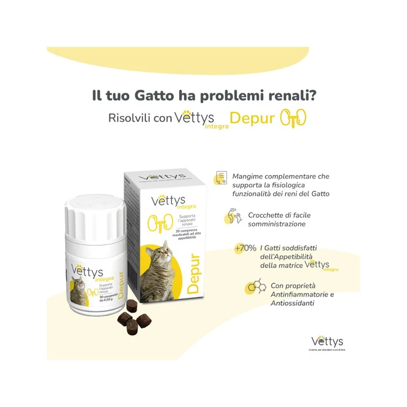 Vettys Integra Depur Per Gatti 30 Compresse