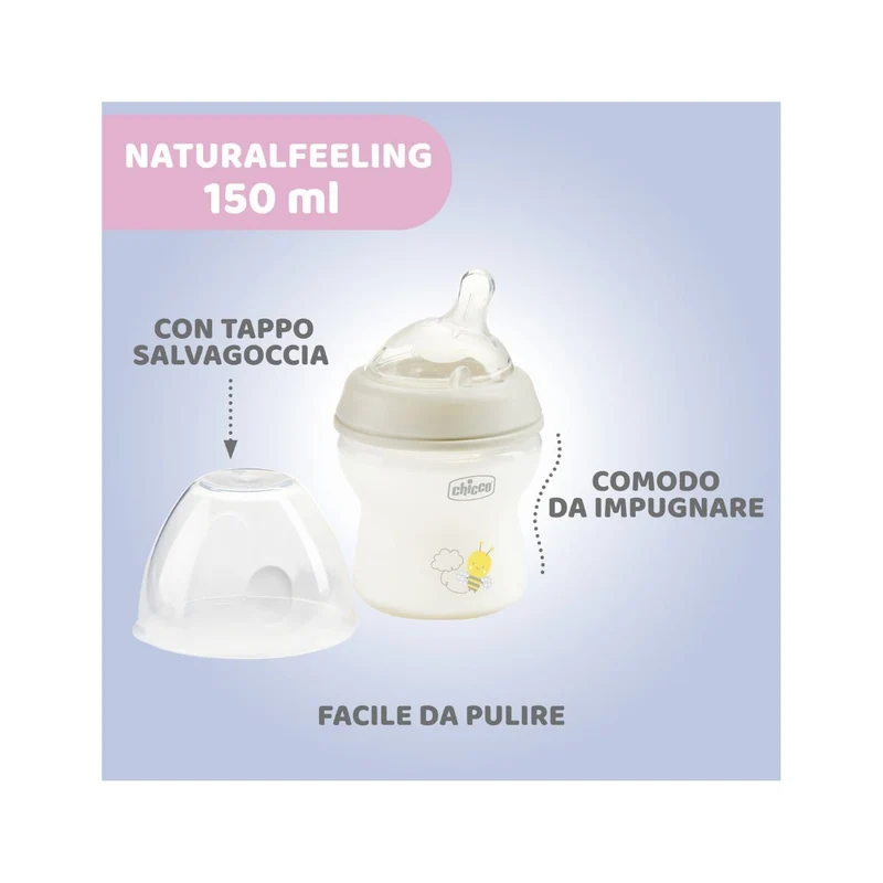 Chicco Biberon Natural Feeling Flusso Lento 150ml 0 Mesi+