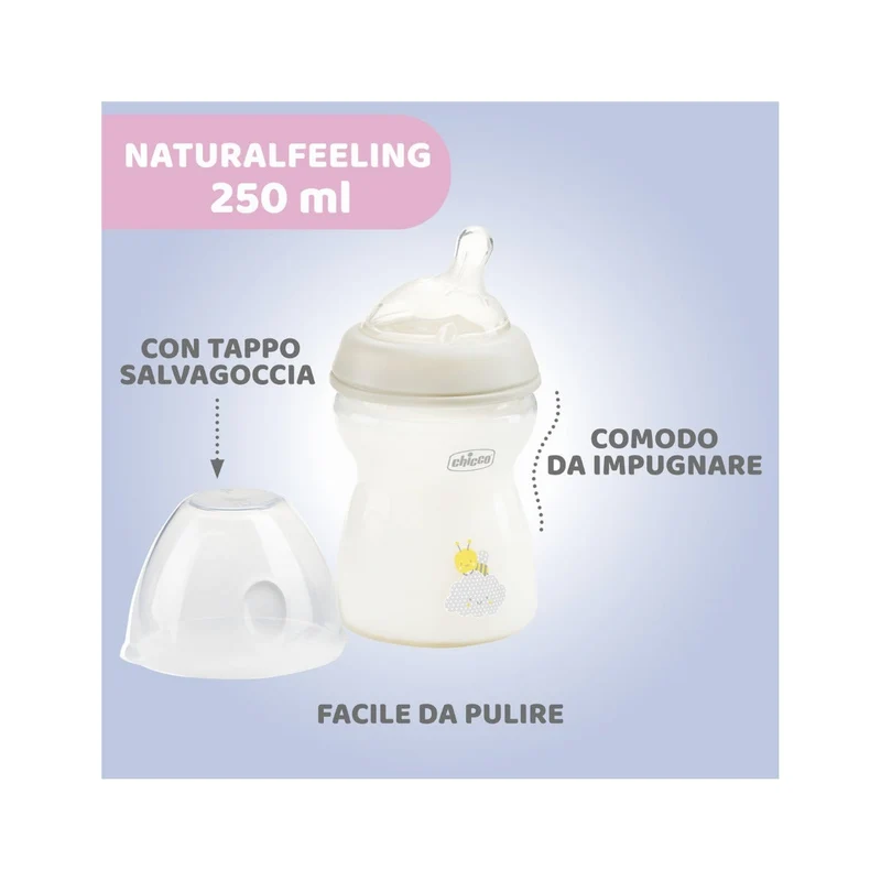 Chicco Biberon Natural Feeling Flusso Medio 2 Mesi+ Unisex 250ml