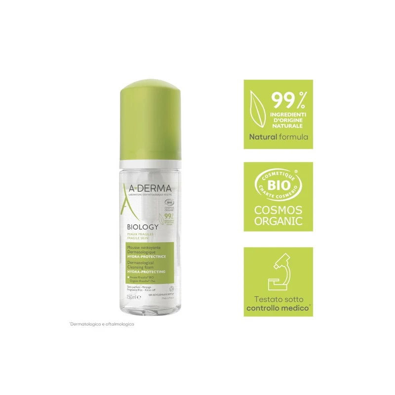 A-Derma Biology Mousse Detergente Dermatologica Idra-protettiva 150ml