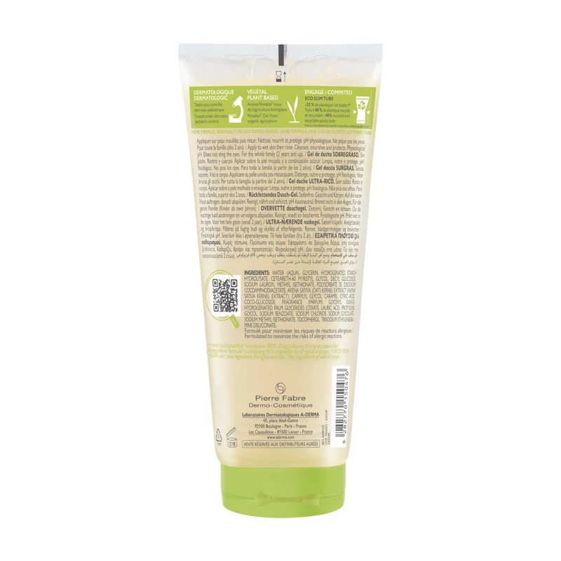 A-Derma Les Indispensables Gel Doccia Sugras 200ml
