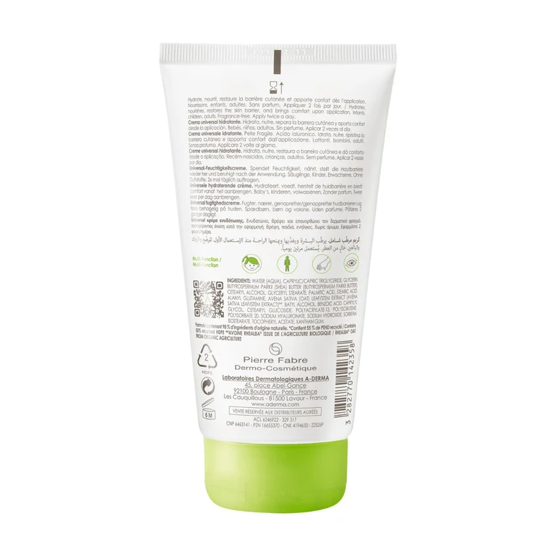 Aderma Les indispensables Crema Universale Idratante Viso/Corpo 150ml