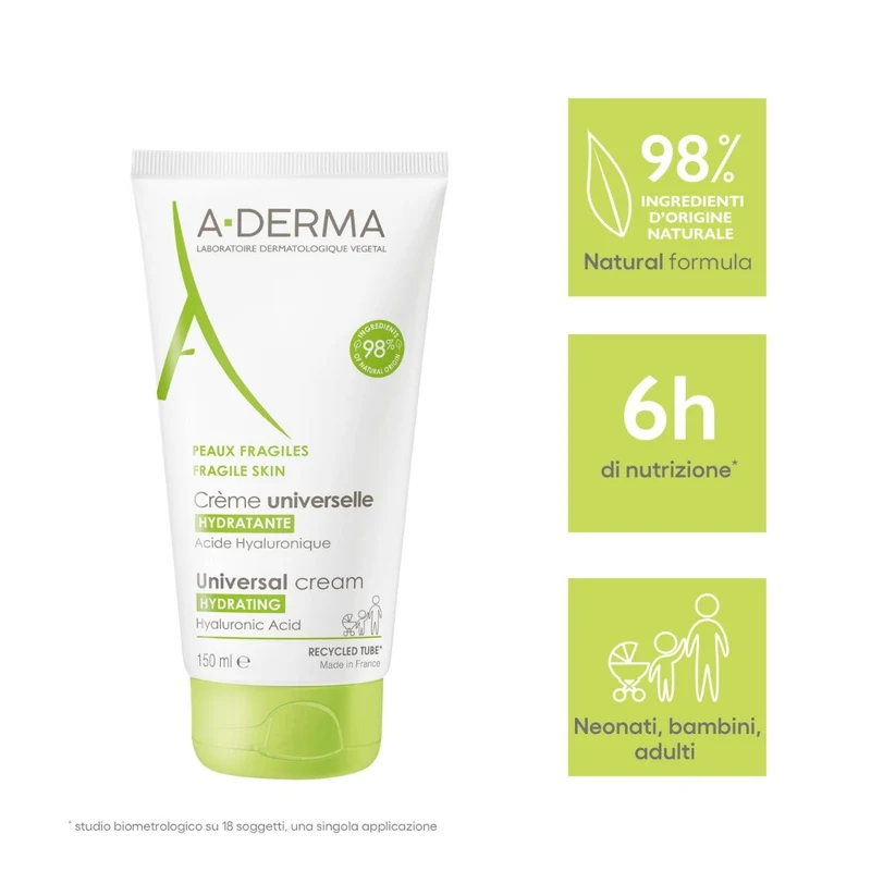 Aderma Les indispensables Crema Universale Idratante Viso/Corpo 150ml