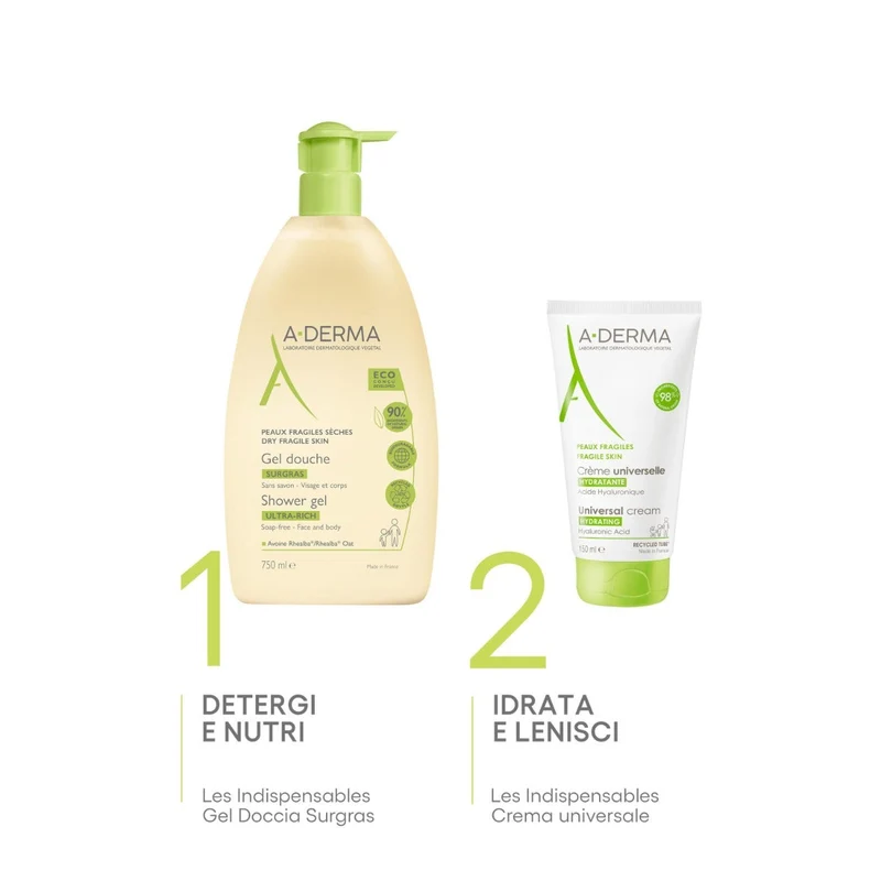 Aderma Les indispensables Crema Universale Idratante Viso/Corpo 150ml