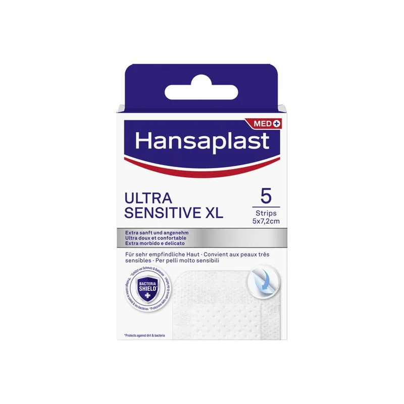 Hansaplast Cerotti Ultra Sensitive XL Morbidi E Delicati Per Pelli Molto Sensibili 5 Pezzi