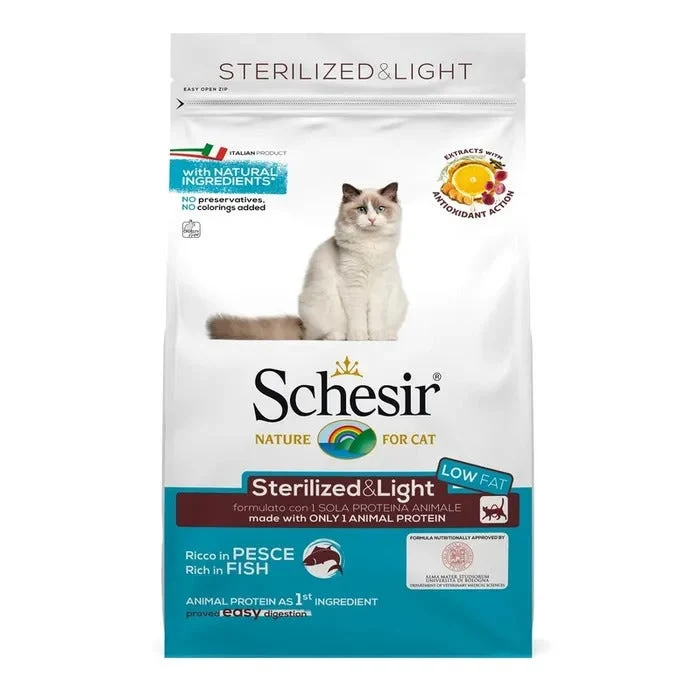 Schesir Sterilized&Light Croccantini Con Pesce Per Gatti Adulti Sacco 10kg